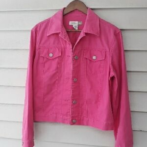 Evan Picone Jean Jacket Pink Twill Size Large India